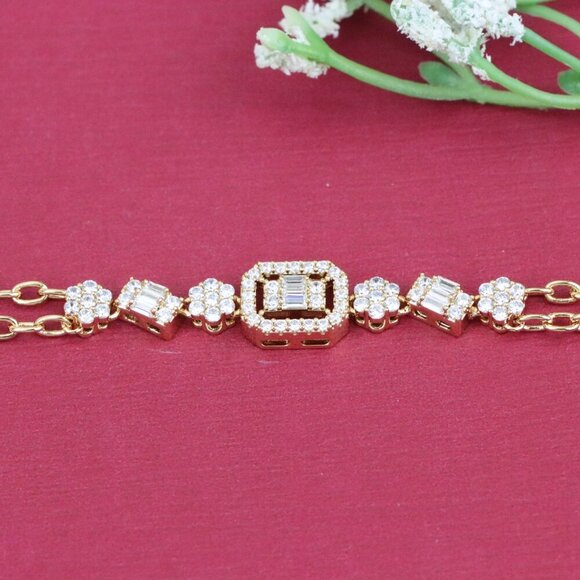 "Elegant Rose Gold Bracelet with Sparkling Gem Accents, XPBL0936 - Picture 14 of 14